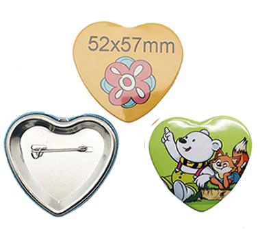 3 Chapitas corazones, 2 de frente y una por detras